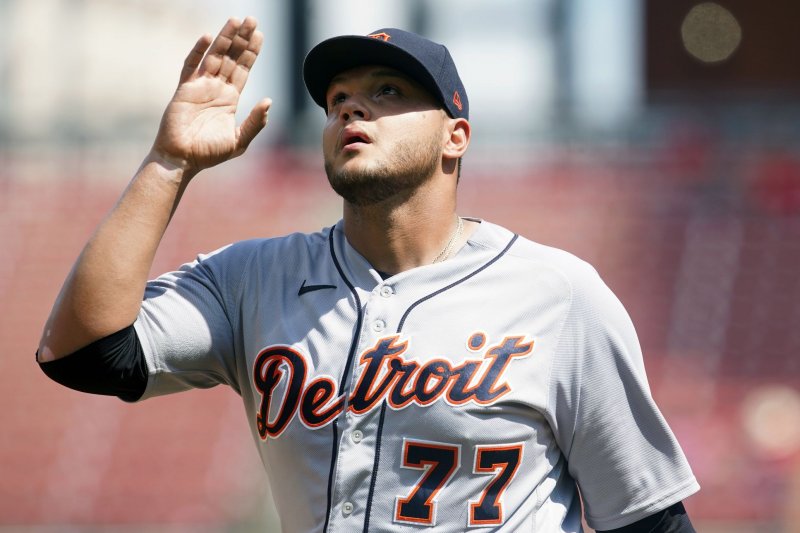 The Detroit Tigers sent pitcher Joe Jimenez and cash considerations to the Atlanta Braves in a trade Wednesday in exchange for two minor league prospects. File Photo by Bill Greenblatt/UPI