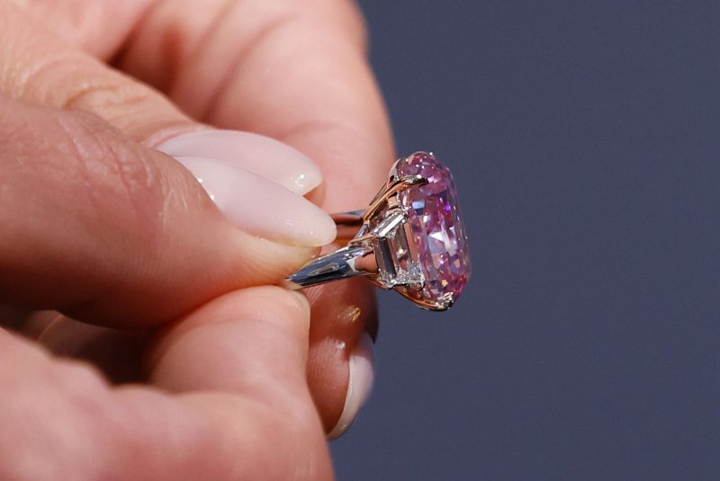 Sotheby's will be auctioning off the most valuable pink diamond ever brought to auction in Hong Kong in June. Photo by John Angelillo/UPI