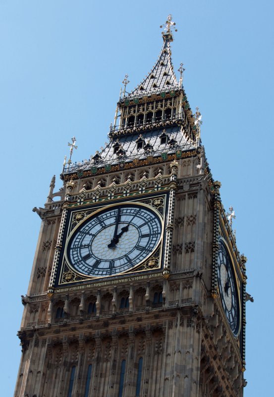 On May 31, 1859, construction concluded and bells rang out for the first time from London's Big Ben clock tower. File Photo by Hugo Philpott/UPI