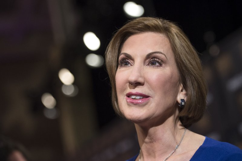 Republican presidential candidate Carly Fiorina is hoping to lobby the Republican National Committee to intervene on her behalf to get her on the debate stage on Saturday. Photo by Kevin Dietsch/UPI