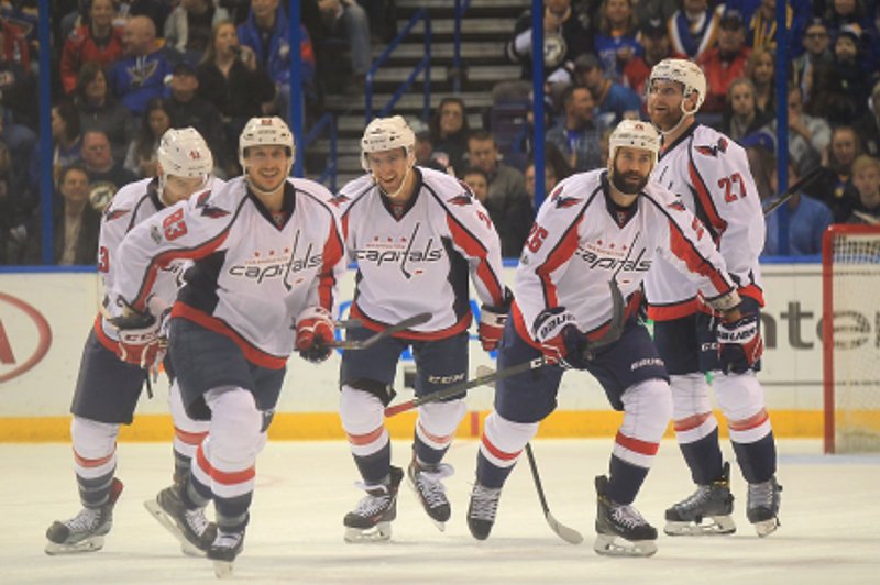 The Washington Capitals continued to flex their offensive muscles, routing the Los Angeles Kings 5-0 on Sunday for their ninth straight home victory. File Photo by Bill Greenblatt/UPI | <a href="/News_Photos/lp/3964cf49a74ab2793a5e29c64132e3f4/" target="_blank">License Photo</a>