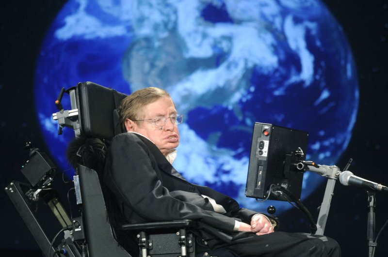 Physicist Stephen Hawking's last scientific paper, a paper he was working on when he died, was published on May 2, 2018. Photo by Kevin Dietsch/UPI