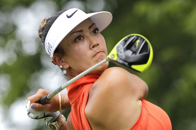 Michelle Wie hits her tee shot on the second hole in the final round of the LPGA U.S. Women's Open Championship at Lancaster Country Club in Lancaster, PA on July 12, 2015. File photo by John Angelillo/UPI | <a href="/News_Photos/lp/53f1e444627615d5713d46fcfa7cf4b6/" target="_blank">License Photo</a>