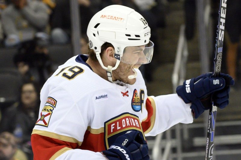 Florida Panthers winger Matthew Tkachuk said new players are starting to find their roles with the team. File Photo by Archie Carpenter/UPI
