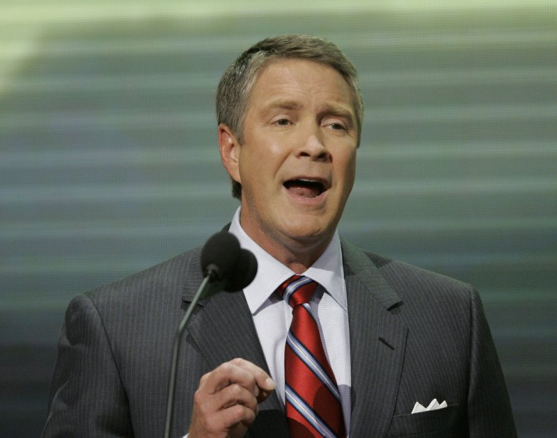 Former Senate Majority leader Bill Frist of Tennessee speaks at the Republican National Convention Sept. 4, 2008. (UPI Photo/Brian Kersey)