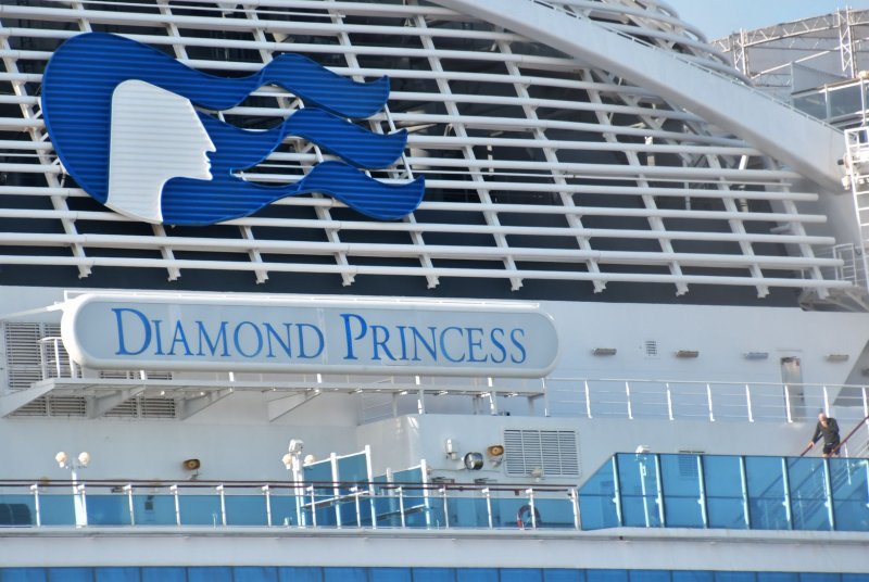 The Diamond Princess docked in quarantine in Yokohama. File Photo by Keizo Mori/UPI | <a href="/News_Photos/lp/331b75393a0c90e4fd437ff46b13ea8a/" target="_blank">License Photo</a>