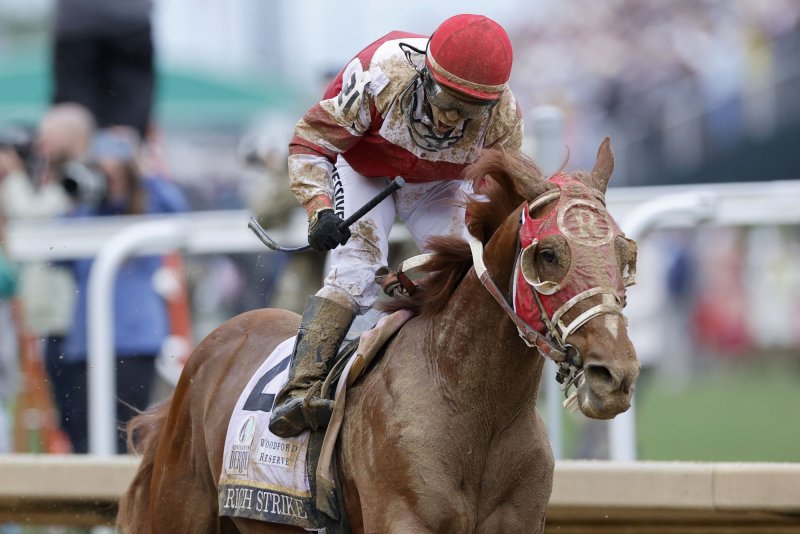 Rich Strike will bypass the Preakness and likely be entered in the Belmont Stakes. Photo by John Sommers II/UPI
