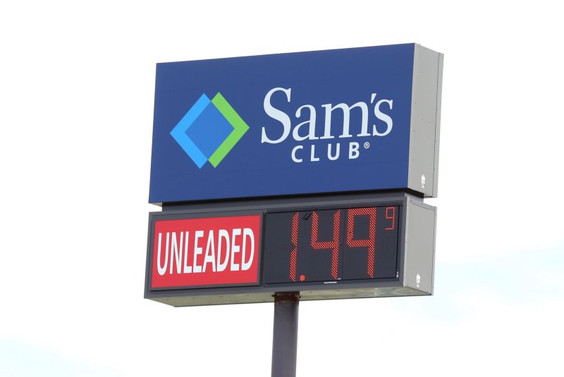 The price per gallon of regular unleaded gasoline was $1.49 at this Sam's Club in south St. Louis County on Tuesday, March 31, 2020. The Consumer Price Index, released on Friday, showed the largest monthly decline in the U.S. economy since January 2015. Photo by Bill Greenblatt/UPI | <a href="/News_Photos/lp/9aa27e773d8b680116b87eda9943777f/" target="_blank">License Photo</a>