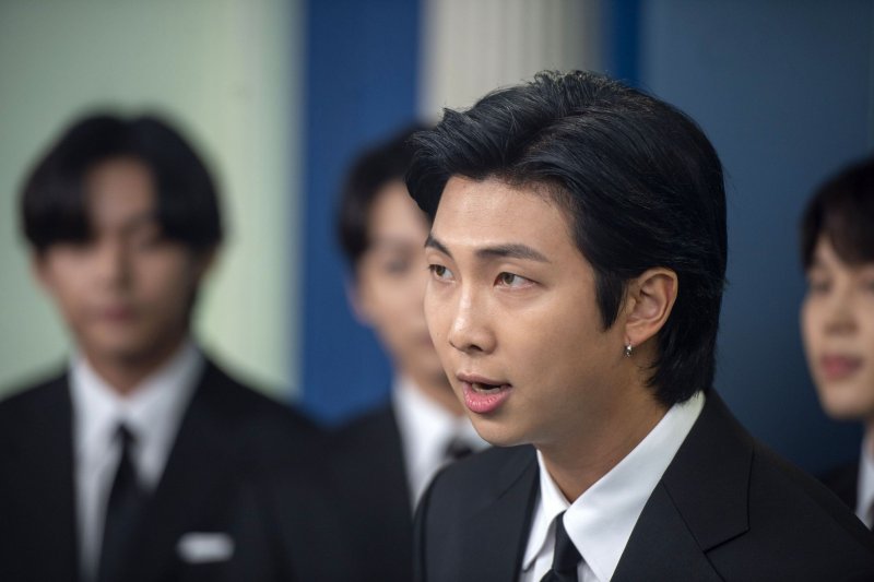 RM released a preview of his music video for "Wild Flower" featuring Cho Yoo-jin, a song from his solo album "Indigo." File Photo by Bonnie Cash/UPI