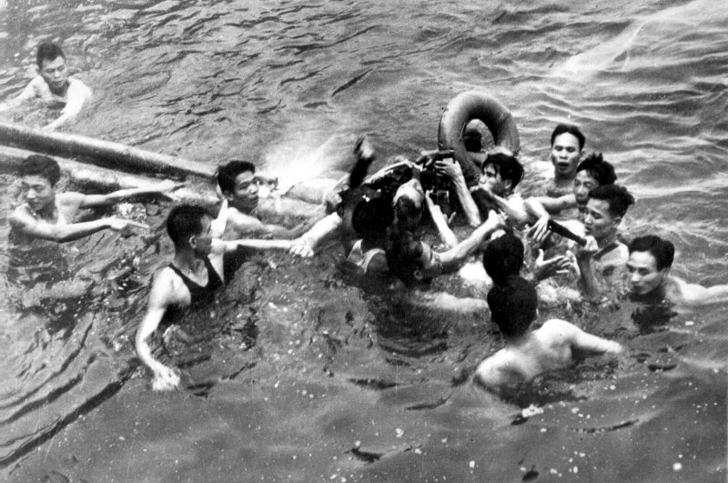 John McCain is purportedly rescued from Truc Bach Lake by the Vietnamese after his plane was shot down October 26, 1967. On March 14, 1973, McCain -- the future U.S. senator from Arizona -- and 107 other American prisoners of war were released by North Vietnam. UPI File Photo