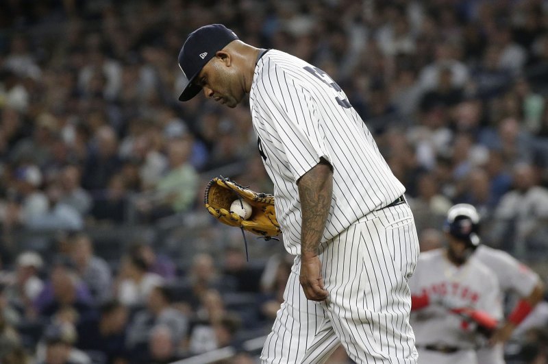 New York Yankees starting pitcher CC Sabathia announced Saturday that the 2019 season will be his final year. File Photo by John Angelillo/UPI | <a href="/News_Photos/lp/d23f3528f13e97b64782760d924b0de7/" target="_blank">License Photo</a>