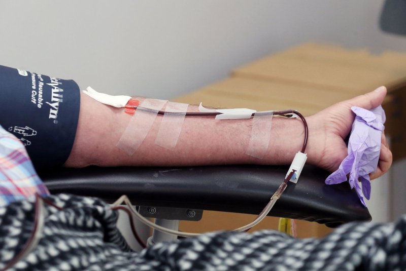Blood plasma collected from COVID-19 survivors has been used as a treatment for those actively infected with limited success, according to a new analysis. File photo by Bill Greenblatt/UPI
