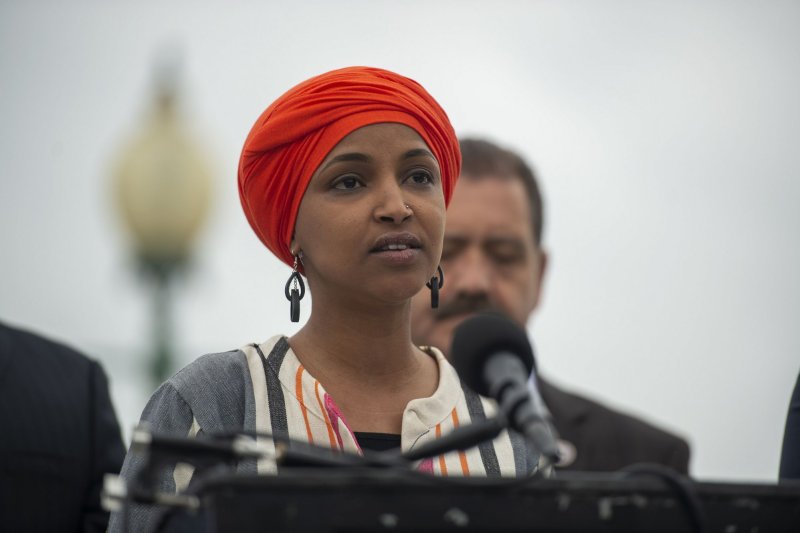 The Republican-led U.S. House of Representatives voted along party lines to remove Rep. Ilhan Omar, D-Minn., from the Foreign Affairs Committee Thursday. File Photo by Bonnie Cash/UPI