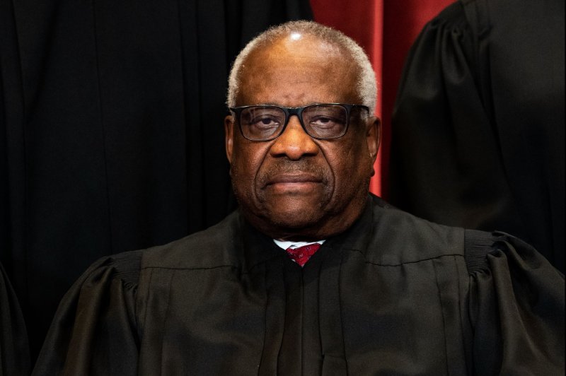 Justice Clarence Thomas, in his concurring opinion overturning Roe vs. Wade Friday, advocated for the court to reconsider cases granting contraception and same-sex-marriage rights. Pool photo by Erin Schaff/UPI | <a href="/News_Photos/lp/fb7124c0fa728c105ea7b59e848a02ac/" target="_blank">License Photo</a>