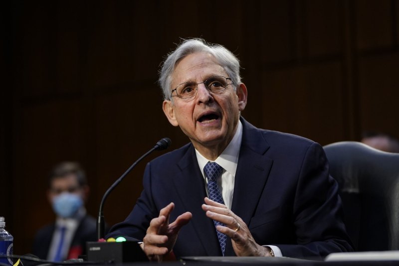 U.S. attorney general nominee Merrick Garland testifies on February 22 before the Senate judiciary committee during his confirmation hearing in the Hart Senate Office Building on Capitol Hill in Washington, D.C. Photo by Drew Angerer/UPI/Pool