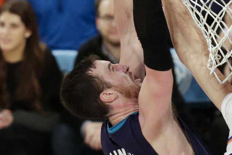 Former Charlotte Hornets forward Frank Kaminsky was the No. 9 overall pick in the 2015 NBA Draft. File Photo by John Angelillo/UPI | <a href="/News_Photos/lp/0f6e38b786cda95537d963050bcf3582/" target="_blank">License Photo</a>