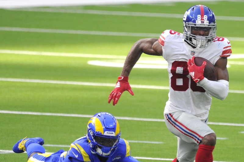 New York Giants wide receiver Darius Slayton should take advantage of a spectacular fantasy football matchup in Week 4. File Photo by Lori Shepler/UPI