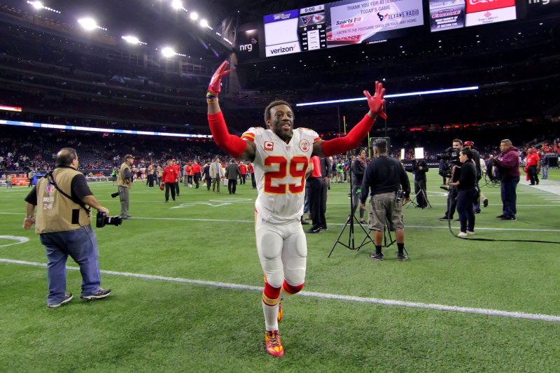 Kansas City Chiefs strong safety Eric Berry (29) waves to the fans as he leaves the field following the Chiefs' 30-0 win over the Houston Texans in the NFL Wild Card Round game at NRG Stadium in Houston, TX on January 9, 2016, in Houston. File Photo by Erik Williams/UPI