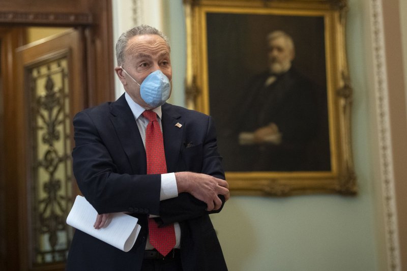 Senate Democratic leader Charles Schumer said the Republican police reform legislation was "irrevocably flawed." File Photo by Kevin Dietsch/UPI | <a href="/News_Photos/lp/c7e86e4f0efc3476f2c4273a996547e4/" target="_blank">License Photo</a>