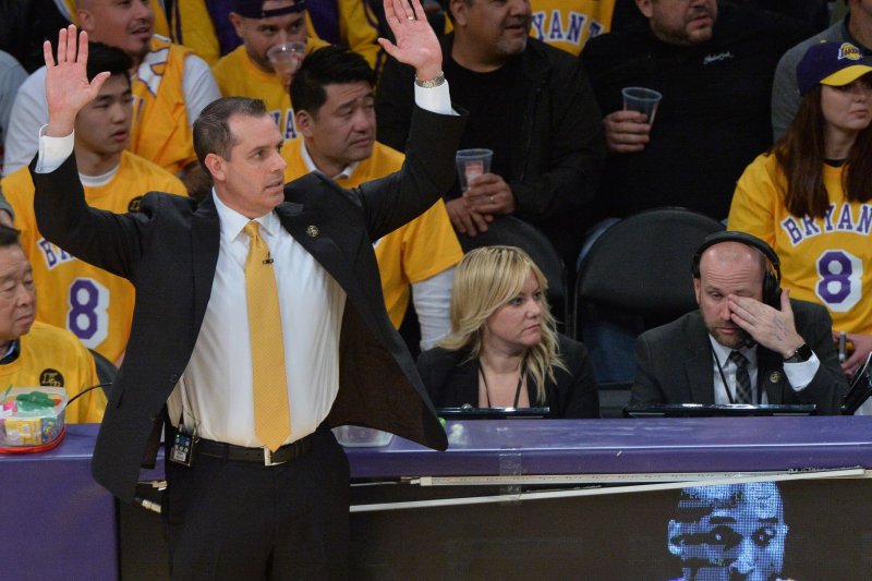 The Los Angeles Lakers fired head coach Frank Vogel on Monday, despite winning a championship with him just two seasons ago. File Photo by Jim Ruymen/UPI