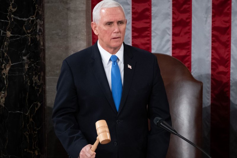 Former Vice President Mike Pence has been contacted by the Justice Department, according to sources familiar with the matter, to provide testimony in its ongoing criminal investigation into the Jan. 6 attack on the Capitol and former President Donald Trump's alleged efforts to overturn the 2020 presidential election. File pool photo by Saul Loeb/UPI