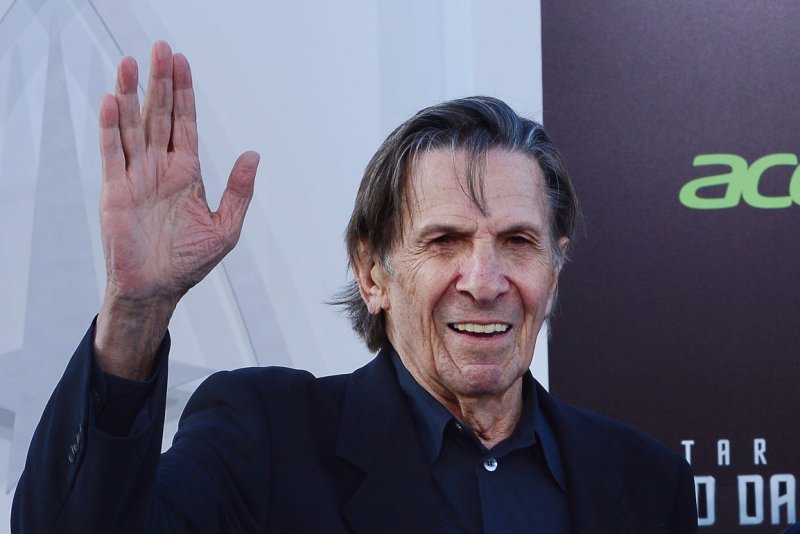 Leonard Nimoy at the Los Angeles premiere of 'Star Trek into Darkness' on May 14, 2013. The late actor's son Adam will appear on the Thursday, Nov. 5 episode of 'The Big Bang Theory.' File Photo by Jim Ruymen/UPI