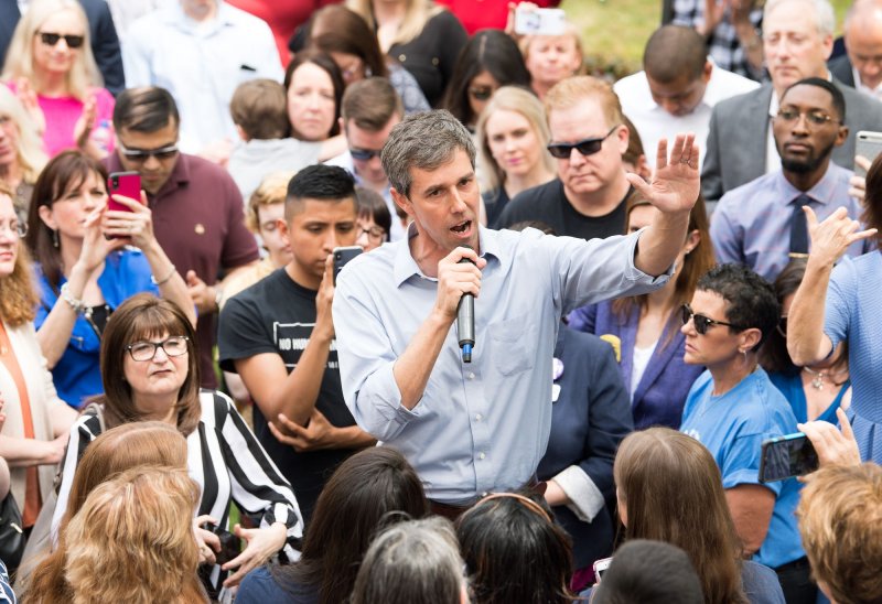 Democratic Texas gubernatorial candidate Beto O'Rourke announced the postponement of campaign events Sunday due to contracting a bacterial infection. File Photo by Kevin Dietsch/UPI