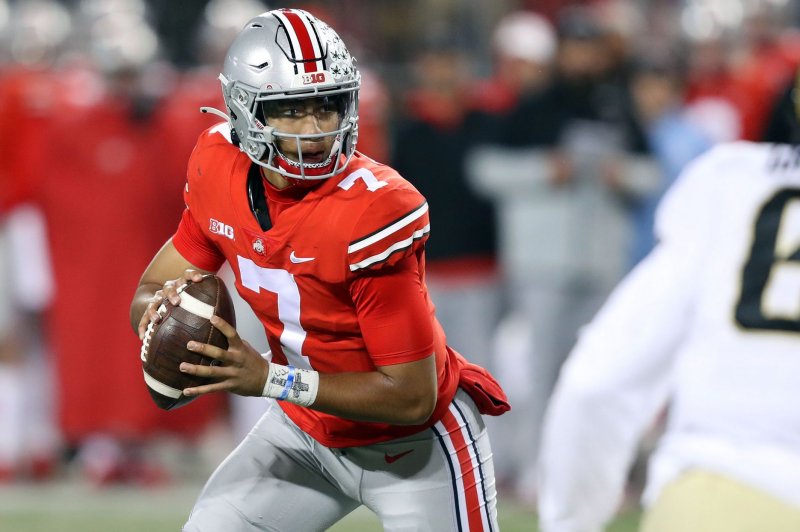 Ohio State Buckeyes quarterback C.J. Stroud is among the favorites for the Heisman Trophy. File Photo by Aaron Josefczyk/UPI