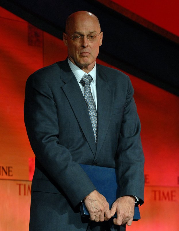 Treasury Secretary Henry Paulson waits to speak to the Fortune 500 Forum about ongoing woes facing the global economy in Washington on December 1, 2008. Paulson acknowledged publicly for the first time the US is in a recession. (UPI Photo/Roger L. Wollenberg)