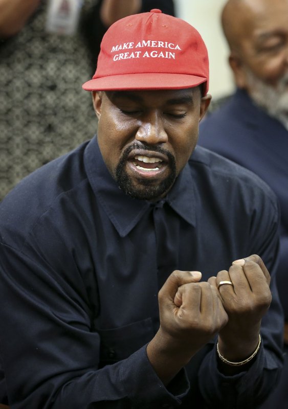 Ye, formerly known as Kanye West, was escorted out of a Sketcher's Los Angeles office building on Wednesday after showing up unannounced. File Photo by Oliver Contreras/UPI