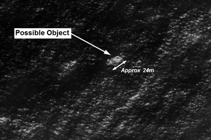 This satellite image released on March 20, 2014 by the Australian Maritime Safety Authority shows objects that may be possible debris of the missing Malaysia Airlines Flight MH370. (File/UPI/Australian Maritime Safety Authority)