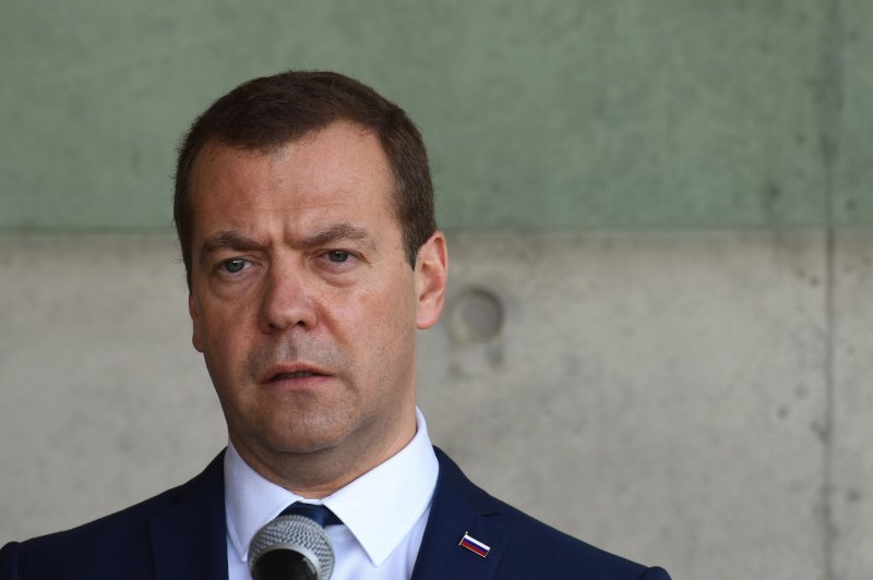 Russian Prime Minister Dmitry Medvedev says poverty is a "striking problem" in the country. File photo by Debbie Hill/UPI