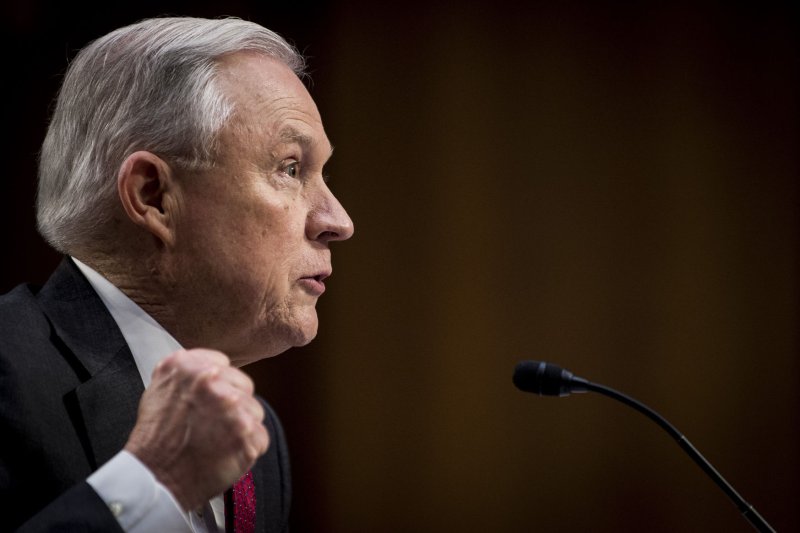 U.S. Attorney General Jeff Sessions on Monday criticized Chicago's lawsuit related to a Justice Department threat to withhold federal grant money to law enforcement agencies in so-called "sanctuary cities." File Photo by Pete Marovich/UPI