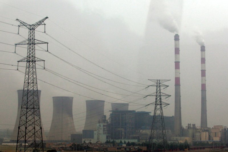 A power plant operates in Xi'an, the capital of Shaanxi Province, China. UPI/Stephen Shaver