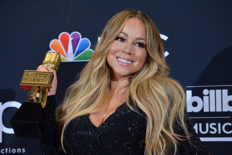 Mariah Carey appears backstage after winning the Icon award during the 2019 Billboard Music Awards at the MGM Grand Garden Arena in Las Vegas in May 2019. File Photo by Jim Ruymen/UPI