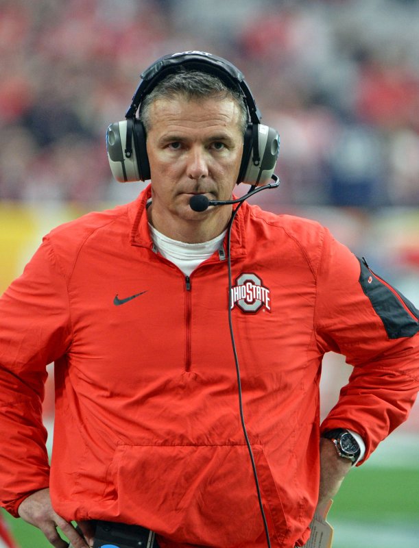 Urban Meyer and his second-ranked Ohio State Buckeyes open the season at Indiana on Thursday. Photo by Art Foxall/UPI