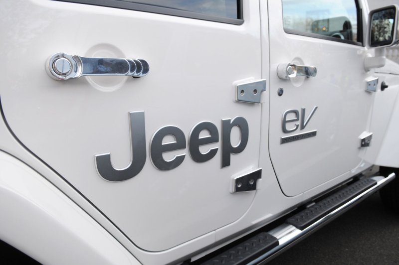 Stellantis, the parent company of Jeep, has recalled more than 32,000 hybrid model Wrangler 4xe models due to a fire hazard while charging. (UPI Photo/Kevin Dietsch)