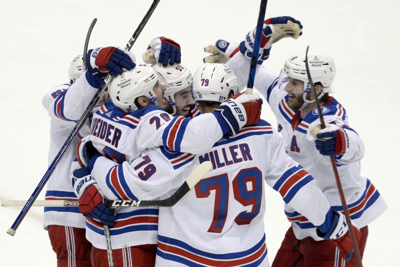 The New York Rangers will face the Carolina Hurricanes in Game 6 of their Eastern Conference Stanley Cup playoff series Saturday in New York. File Photo by Archie Carpenter/UPI