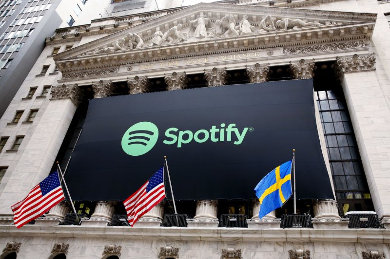 Spotify announced on Monday it was laying off 2% of its workforce. File Photo by Monika Graff/UPI