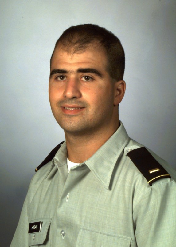 Maj. Nidal Malik Hasan, is shown in a 2000 file photo from the Uniformed Services University of the Health Sciences. Hasan may be paralyzed from the waist down according to a statement by his attorney. Hasan has been charged with 13 counts of premeditated murder stemming from the killings at Fort Hood, Texas. -- UPI | <a href="/News_Photos/lp/b5549d4f605f1e83eacb7cedbb49f7fd/" target="_blank">License Photo</a>