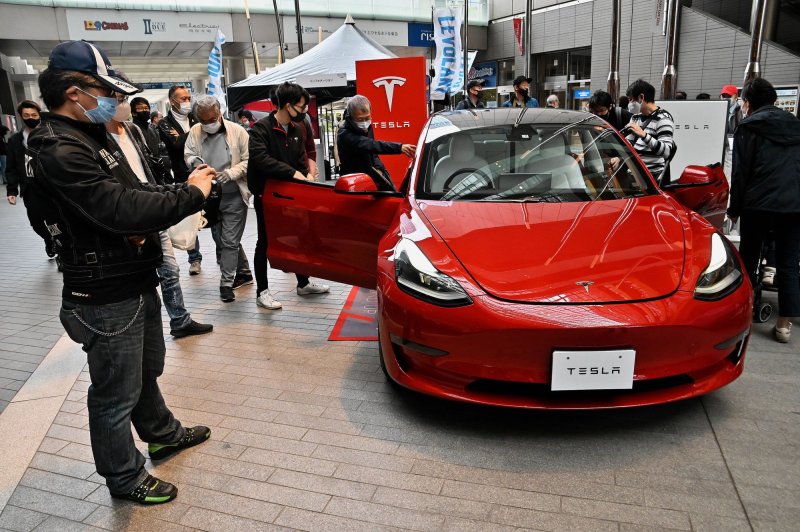 Shares of Tesla declined Monday as it missed analysts' expectations for vehicle deliveries during the third quarter. File Photo by Keizo Mori/UPI | <a href="/News_Photos/lp/5ee6fe04c00d8dc47de6e827d0f3bef7/" target="_blank">License Photo</a>