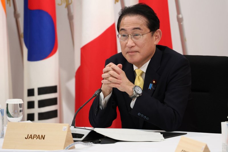 Japanese Prime Minister Fumio Kishida's ruling Liberal Democratic Party passed an amended immigration law that would allow the country to expel people who apply for refugee status multiple times. File Photo by G7 Hiroshima Summit/UPI