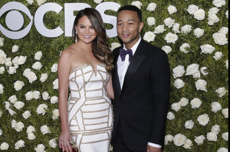 Chrissy Teigen (L), pictured with John Legend, announced Tuesday that she's expecting another baby with the singer. File Photo by John Angelillo/UPI