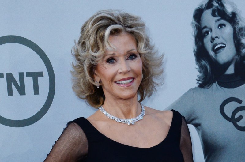 Honoree Jane Fonda attends the American Film Institute Life Achievement Award gala at the Dolby Theatre in the Hollywood section of Los Angeles on June 5, 2014. Fonda was honored with AFI's 42nd Life Achievement Award during a tribute attended by a spate of celebrities including Michael Douglas, Catherine Zita-Jones, Sally Field and Eva Longoria. UPI/Jim Ruymen