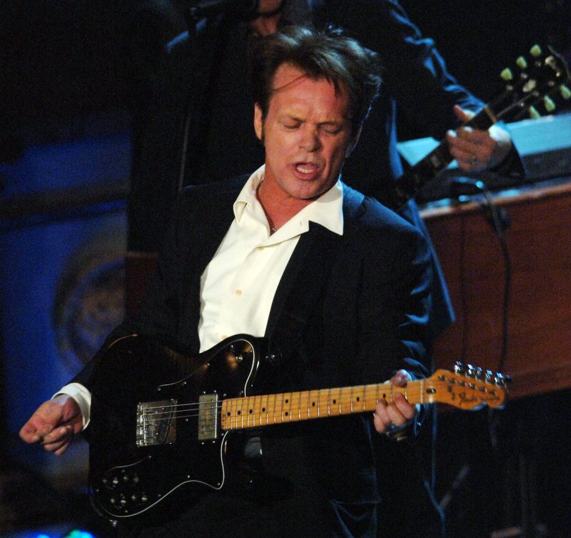 John Mellencamp performs after being inducted into the 2008 Rock and Roll Hall of Fame during ceremonies held at the Waldorf Astoria hotel in New York on March 10, 2008. (UPI Photo/Ezio Petersen)