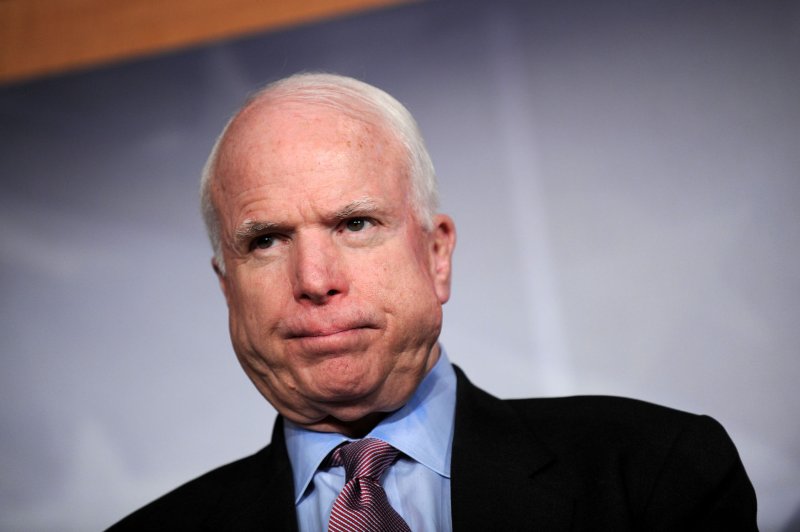 Sen. John McCain said President Barack Obama's lack of response to reported atrocities in Syria have U.S. credibility in the Middle East at an all-time low. File photo. UPI/Kevin Dietsch