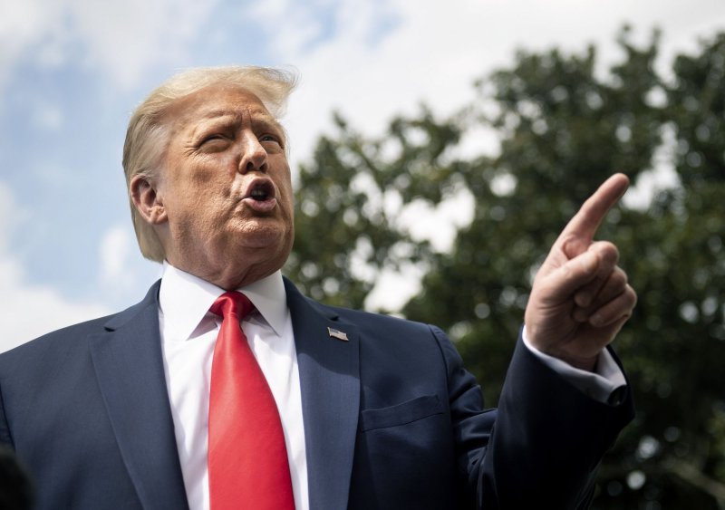 President Donald Trump on Thursday issued to executive orders banning transactions with the Chinese parent companies of the TikTok and WeChat smartphone applications. Photo by Kevin Dietsch/UPI | <a href="/News_Photos/lp/5ee70a0aabc17ba26d55f598be53a7af/" target="_blank">License Photo</a>