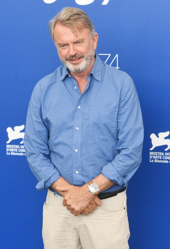 Sam Neill attends a photo call for "Sweet Country" at the 74th Venice Film Festival on the Lido, Venice, on September 5, 2017. The actor turns 75 on September 14. File Photo by Rune Hellestad/UPI | <a href="/News_Photos/lp/9c85a065dad7b8508985836688303dd0/" target="_blank">License Photo</a>