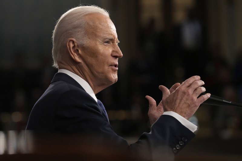 President Joe Biden delivers his second State of the Union address to a joint session of Congress at the U.S. Capitol on Tuesday. File Photo by Jacquelyn Martin/UPI