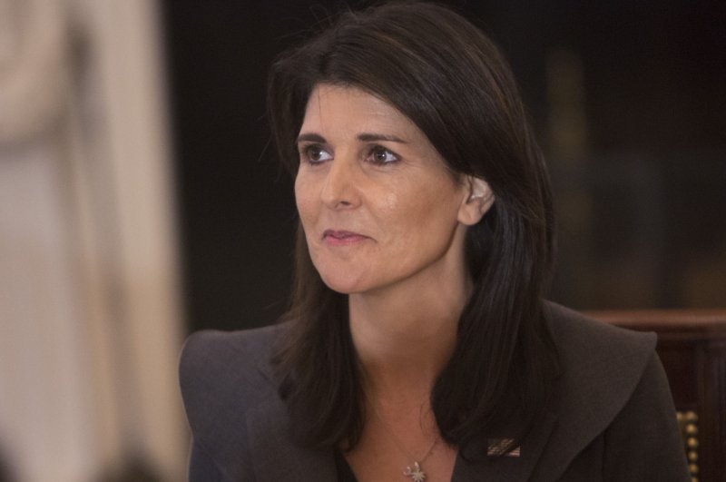 U.S. Ambassador to the United Nations Nikki Haley said Tuesday she doesn't "get confused," after a White House official said she erred in discussing new Russia sanctions. File photo by Chris Kleponis/UPI